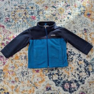 Columbia 2T Fleece Jacket, Bright Indigo, Collegiate Navy, Blue Toddler Boy Zip